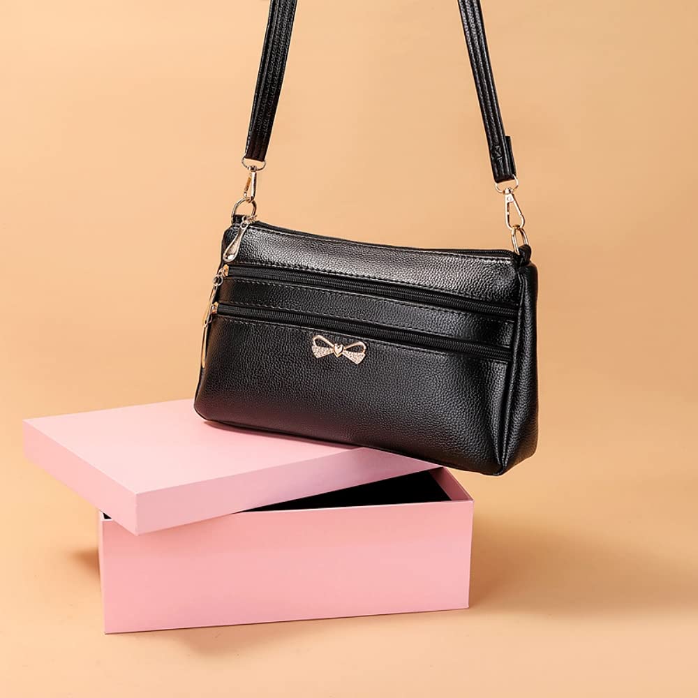 PALAY Small Women's Crossbody Bags Soft PU Leather Wristlet Clutch Shoulder Bag with Zip Pockets Includes Adjustable Shoulder and Wrist Straps (Black) PALAY Small Women's Crossbody Bags Soft PU Leather Wristlet Clutch Shoulder Bag with Zip Pockets Includes Adjustable Shoulder and Wrist Straps (Black)